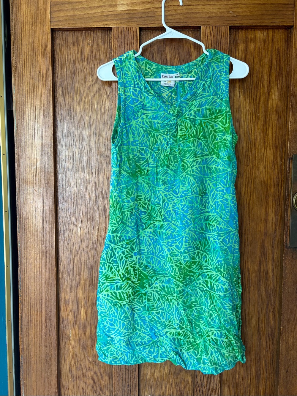 Vivid Green Leaf-Print Mini Dress